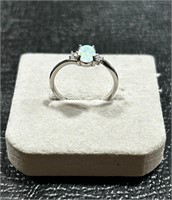 .925 Silver Genuine African Opal Ring