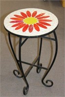 TILE TOP METAL BASE GARDEN TABLE