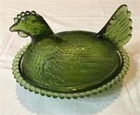 Vintage Indiana Glass Nesting Hen