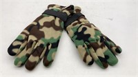 New Fleece Gloves Brown Camo Mens Sz L