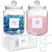 **READ DESC** Glass Jars and Dryer Sheet Holder, D