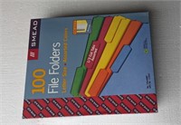 NEW SMEAD 100 LETTER SIZE FILE FOLDERS ASSORTED CO