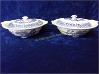 Blue Willow Covered Serving Bowls
