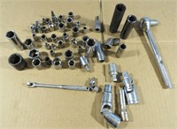 50 PCS SOCKETS, RATCHET, BREAK OVER BAR LOT