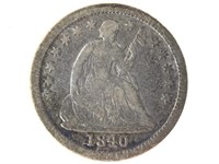 1840 Seated Half Dime, with Drapery