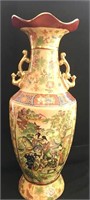 Vintage Satsuma Painted Vase 24" Tall