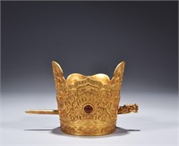 Chinese Gilt Bronze Dragon Pattern Crown