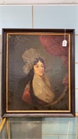 ANTIQUE WOMAN'S PORTRAIT OIL PAINTING ON CANVAS