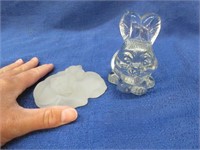 goebel glass rabbit & hallmark cats figurine