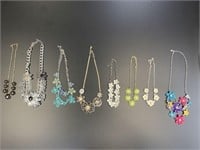 FLORAL NECKLACE LOT OF 8