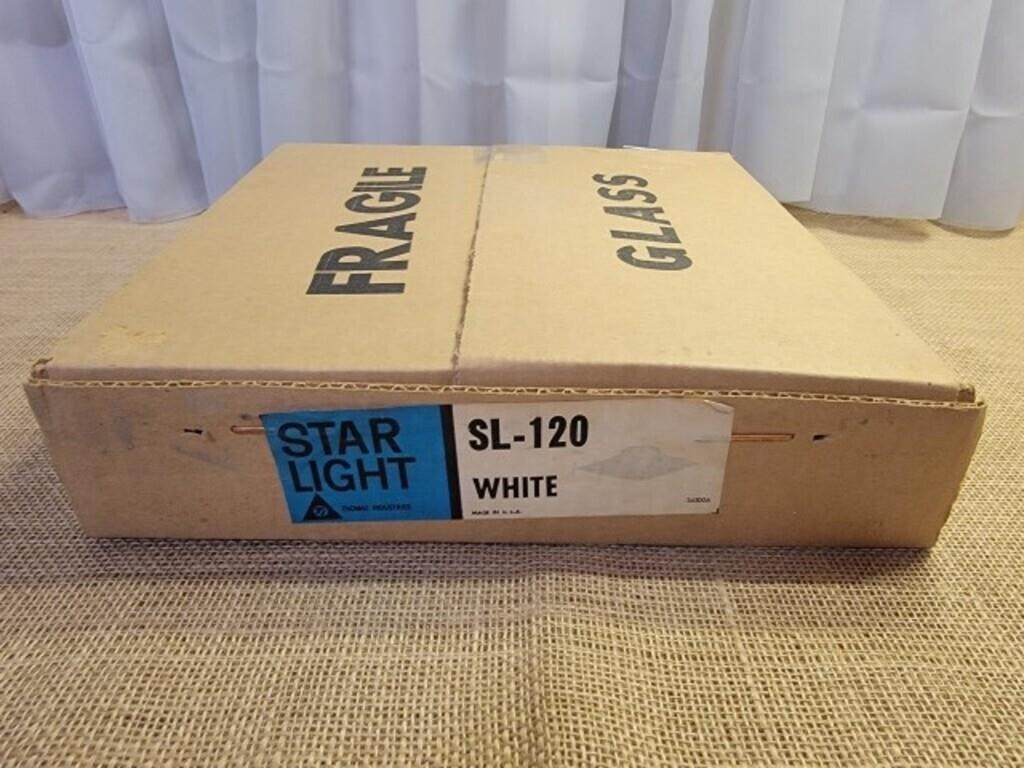 1960's Star Light White Light Fixture New In Box