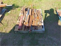 Pallet of steel round stock and rods