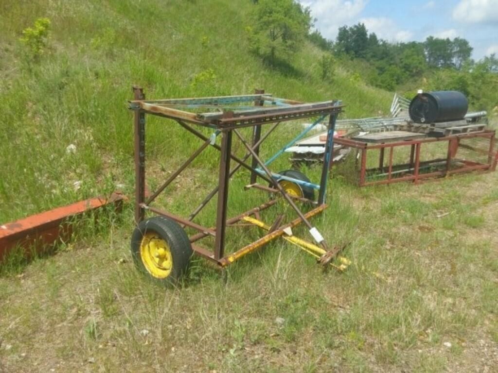 Steel cart on wheels