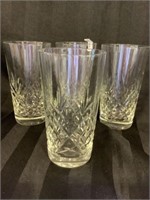 4 Crystal tumblers glasses 5.5"h