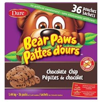 36-Pk Dare Bear Paws Chocolate Chip Soft-Baked