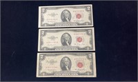 Series 1953 Red Seal 2 Dollar Bills