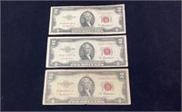Series 1953-A  Red Seal 2 Dollar Bills