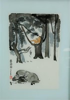 Li Keran 1907-1989 Original Painting on Glass