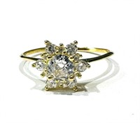 FABULOUS 3CT CZ STARBUST STERLING RING