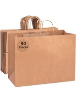 Bilinny Brown Paper Bags with Handles - Large