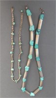 Two Turquoise and Silver Necklaces