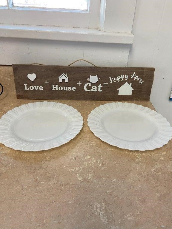 Happy Home Sign & Corning Plates