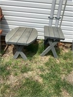 Wooden lawn tables