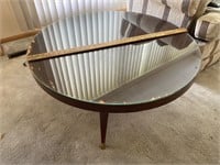 Vintage Round Glass Top Table