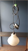 Vintage Milk Glass Hanging Light