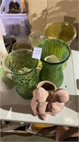 Various vases, boy/girl figurine vase