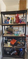 Plastic Garage Shelf With Contents