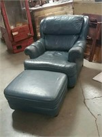 Leather chair and ottoman