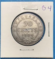 1904 50 Cents Silver Newfoundland