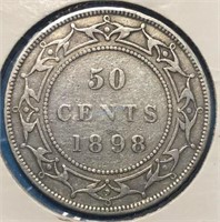 1898 50 Cents Silver Newfoundland