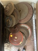 Large lot of assorted grinding wheels.