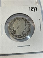 1899 Barber Quarter Dollar