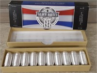 10 Silver 1 OZ Bullets 45 Cal. in Box - NO TAX