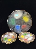 Wavy Glass, Color Pallet Flower Design Platter