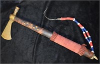 Vintage Trade axe w/ Leather and Bead Work.