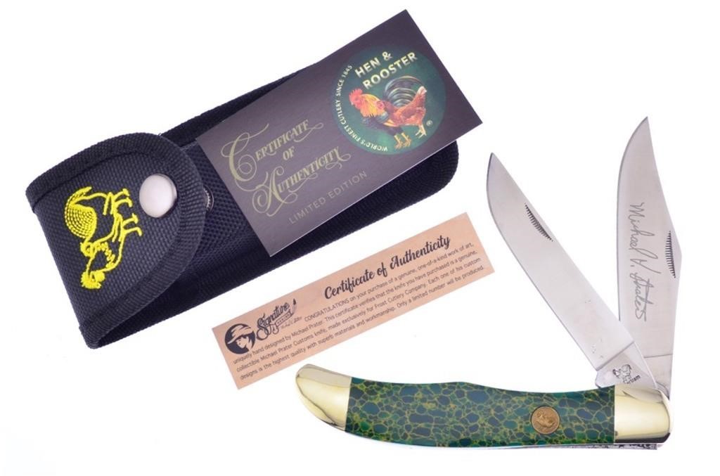 Michael Prater Golden Jade Hunter Pocket Knife