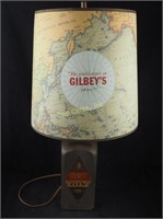 Vtg Gilbey's  24" Advertising World Map Lamp