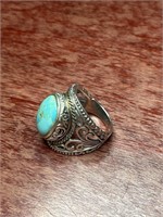 Sterling Silver .925 Large Turquoise Stone Ring