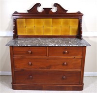 English Victorian Marble Top Server