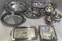 ASSORTED LOT SILVERPLATE SERVING PIECES