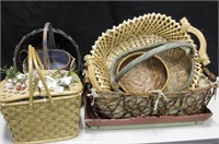 Lot of Various Baskets, Serving Tray & More
