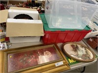 Framed Goods, Turkey Figurine, Storage Totes,