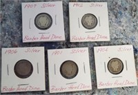 5 BARBER DIMES