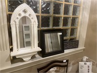 2 Decorative Wall Mirrors And Stained Glass JESUS