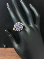 Beautiful costume purple and faux diamond ring