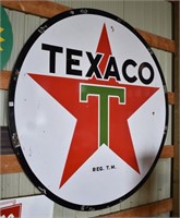Double Sided Texaco Porcelain Sign, 72"